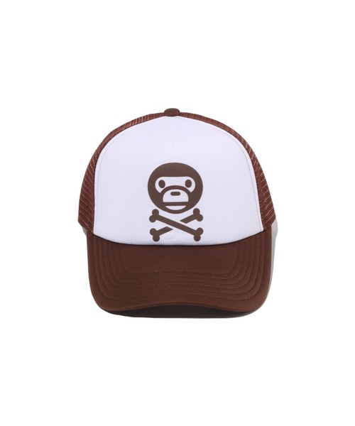 A BATHING APE(アベイシングエイプ)の「BABY MILO CROSSBONE MESH CAP(キャップ・メンズ・ブラック/パープル/ブラウン/ピンク・FREE)」の6枚目の写真