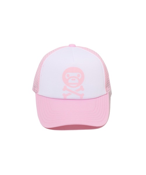 A BATHING APE(アベイシングエイプ)の「BABY MILO CROSSBONE MESH CAP(キャップ・メンズ・ブラック/パープル/ブラウン/ピンク・FREE)」の8枚目の写真