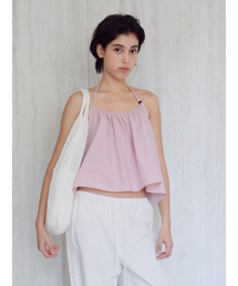 Halterneck bead blouse_pink