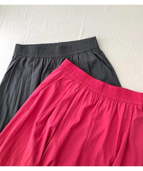 Q(キュー)の「【再入荷】ギャザーワイドパンツ(その他パンツ・レディース・ピンク/チャコールグレー・MEDIUM)」の17枚目の写真