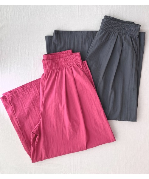 Q(キュー)の「【再入荷】ギャザーワイドパンツ(その他パンツ・レディース・ピンク/チャコールグレー・MEDIUM)」の19枚目の写真