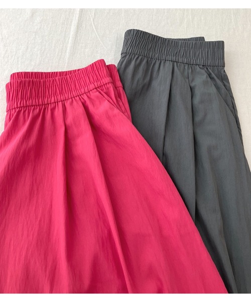 Q(キュー)の「【再入荷】ギャザーワイドパンツ(その他パンツ・レディース・ピンク/チャコールグレー・MEDIUM)」の18枚目の写真
