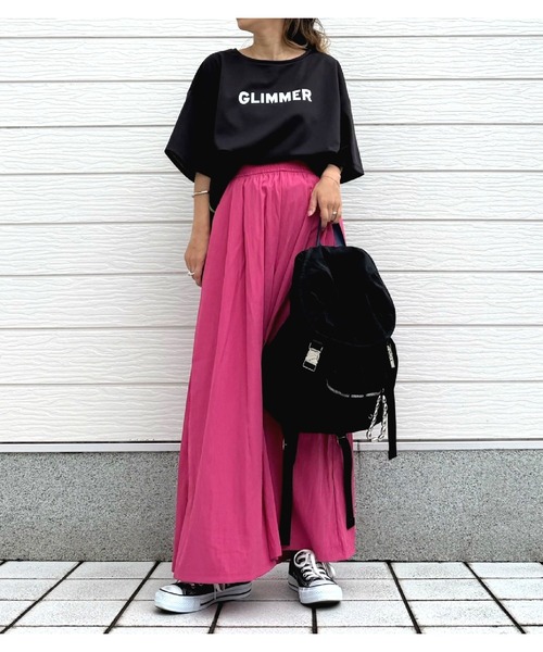 Q(キュー)の「【再入荷】ギャザーワイドパンツ(その他パンツ・レディース・ピンク/チャコールグレー・MEDIUM)」の21枚目の写真