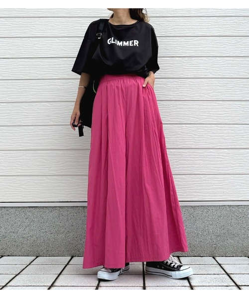 Q(キュー)の「【再入荷】ギャザーワイドパンツ(その他パンツ・レディース・ピンク/チャコールグレー・MEDIUM)」の22枚目の写真