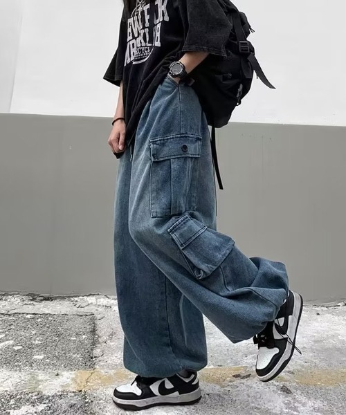 boemy(ボエミー)の「バルーンシルエット デニムカーゴパンツ(デニムパンツ・メンズ・ブラック/ブルー・XXL/3XL/XL)」の10枚目の写真