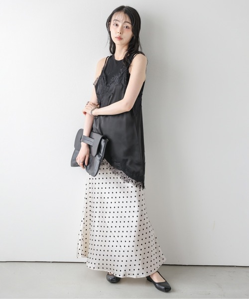 La-gemme(ラジェム)の「チェックorドット サテンフレアスカート(スカート・レディース・ベージュ/ブラック系その他/ブルーグレー/シャンパン/ブラウン系その他/ブラック・S/M/L)」の18枚目の写真