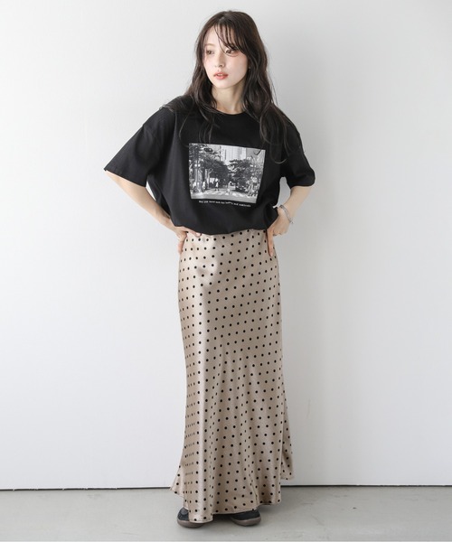 La-gemme(ラジェム)の「チェックorドット サテンフレアスカート(スカート・レディース・ベージュ/ブラック系その他/ブルーグレー/シャンパン/ブラウン系その他/ブラック・S/M/L)」の22枚目の写真