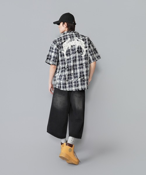 SPINNS(スピンズ)の「オンブレチェックシャツ/半袖/ダメージストリートロゴ/バックロゴ(シャツ/ブラウス・メンズ・ブラック・ONESIZE)」の12枚目の写真