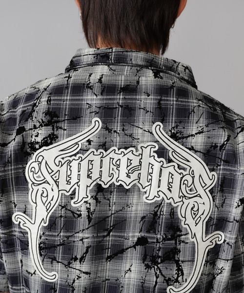 SPINNS(スピンズ)の「オンブレチェックシャツ/半袖/ダメージストリートロゴ/バックロゴ(シャツ/ブラウス・メンズ・ブラック・ONESIZE)」の17枚目の写真