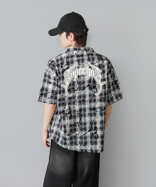 SPINNS(スピンズ)の「オンブレチェックシャツ/半袖/ダメージストリートロゴ/バックロゴ(シャツ/ブラウス・メンズ・ブラック・ONESIZE)」の14枚目の写真