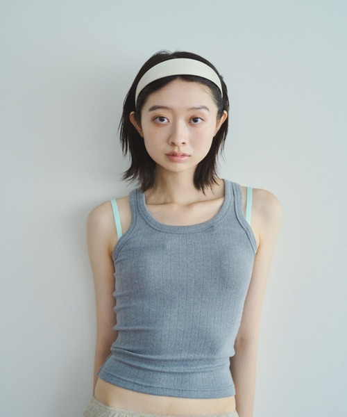 common gull products.(コモンガルプロダクツ)の「若葉雨とアイレットタンクトップ(タンクトップ・レディース・グレー系/レッド系/ホワイト系・S/M/L)」の12枚目の写真