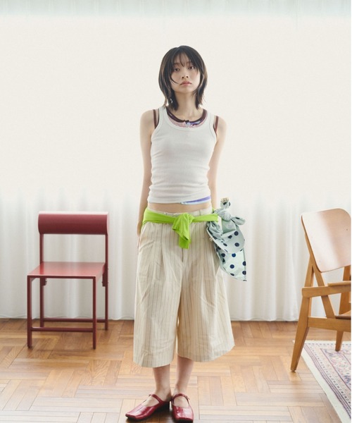 common gull products.(コモンガルプロダクツ)の「若葉雨とアイレットタンクトップ(タンクトップ・レディース・グレー系/レッド系/ホワイト系・S/M/L)」の17枚目の写真