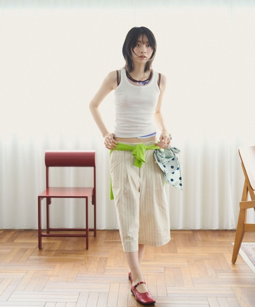 common gull products.(コモンガルプロダクツ)の「若葉雨とアイレットタンクトップ(タンクトップ・レディース・グレー系/レッド系/ホワイト系・S/M/L)」の18枚目の写真