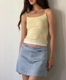 Belted Satin Mini Skort (SKY BLUE)