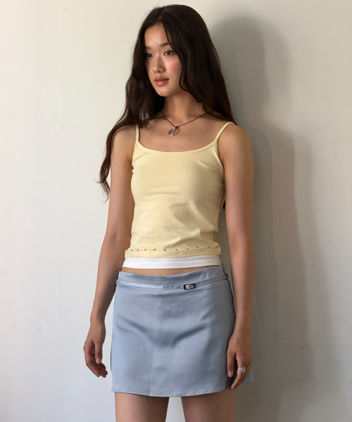 HOMEBODY THINGS（ホームバディ ティングズ）の「Belted Satin Mini Skort (SKY BLUE)（スカート・レディース・その他・2/1）」の6枚目の写真