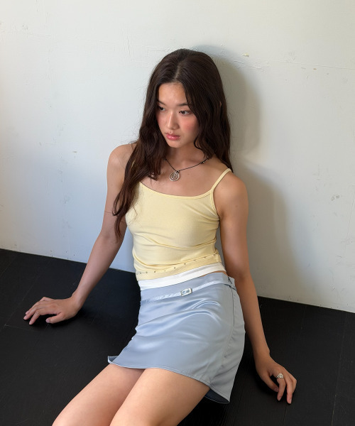 HOMEBODY THINGS（ホームバディ ティングズ）の「Belted Satin Mini Skort (SKY BLUE)（スカート・レディース・その他・2/1）」の3枚目の写真