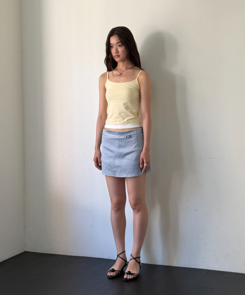 HOMEBODY THINGS（ホームバディ ティングズ）の「Belted Satin Mini Skort (SKY BLUE)（スカート・レディース・その他・2/1）」の2枚目の写真