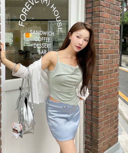 HOMEBODY THINGS（ホームバディ ティングズ）の「Belted Satin Mini Skort (SKY BLUE)（スカート・レディース・その他・2/1）」の7枚目の写真