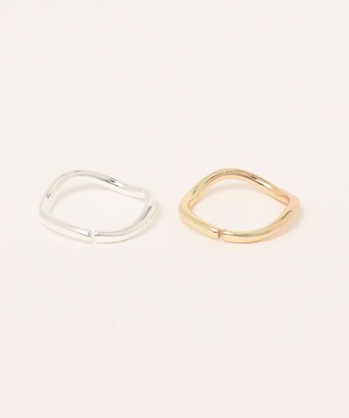 styiro(スタイロ)の「【14K Gold & 925 Silver Coated / 2本SET】金属アレルギー対応 ニュアンスミニマルデュオリング(リング・レディース・シルバー/ゴールド/シルバー×ゴールド・FREE)」の5枚目の写真