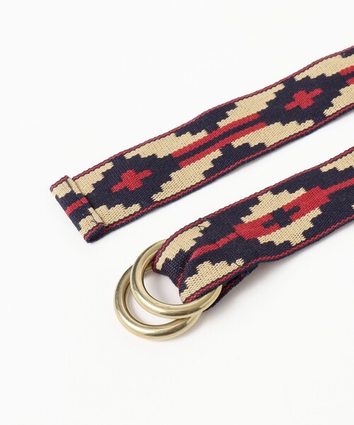 BEAMS F(ビームスエフ)の「【別注】MAISON GAUCHOS / コットン ウェビング ダブルリングベルト(ベルト・メンズ・ネイビー/ブラック・ONE SIZE)」の4枚目の写真