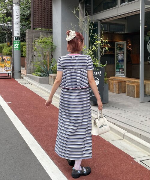 HELLO.SANFRANCISCO(ハローサンフランシスコ)の「【HELLO.SANFRANCISCO/ハローサンフランシスコ】マルチウェイフリル付ボーダーワンピ(ワンピース・レディース・レッド/ブルー・ONE SIZE)」の9枚目の写真