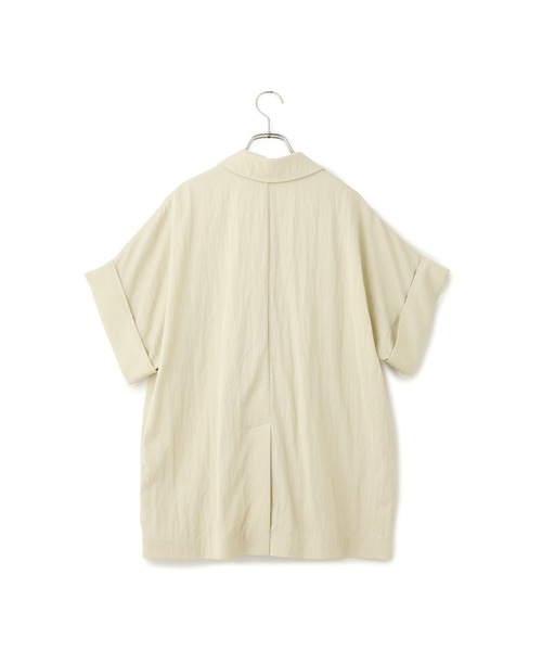 ADAM ET ROPE'（アダムエロペ）の「【定番】ショートスリーブシャツジャケット（テーラードジャケット・レディース・ホワイト系その他5/ダークブラウン/ブラック・FREE）」の21枚目の写真