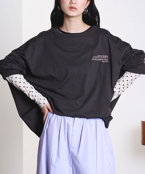 Champion(チャンピオン)の「【Champion別注】SUPER BIG L/S TEE(Tシャツ/カットソー・レディース・チャコール/ホワイト/パープル/ライトグレー・ONE SIZE)」の4枚目の写真