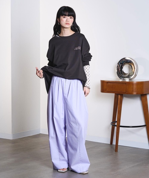 Champion(チャンピオン)の「【Champion別注】SUPER BIG L/S TEE(Tシャツ/カットソー・レディース・チャコール/ホワイト/パープル/ライトグレー・ONE SIZE)」の8枚目の写真