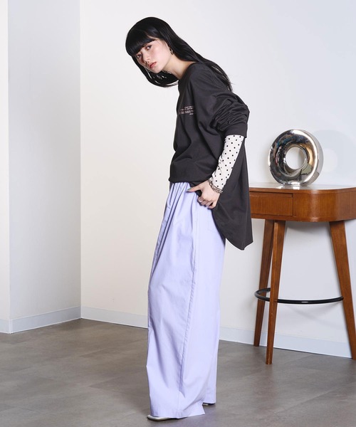 Champion(チャンピオン)の「【Champion別注】SUPER BIG L/S TEE(Tシャツ/カットソー・レディース・チャコール/ホワイト/パープル/ライトグレー・ONE SIZE)」の9枚目の写真