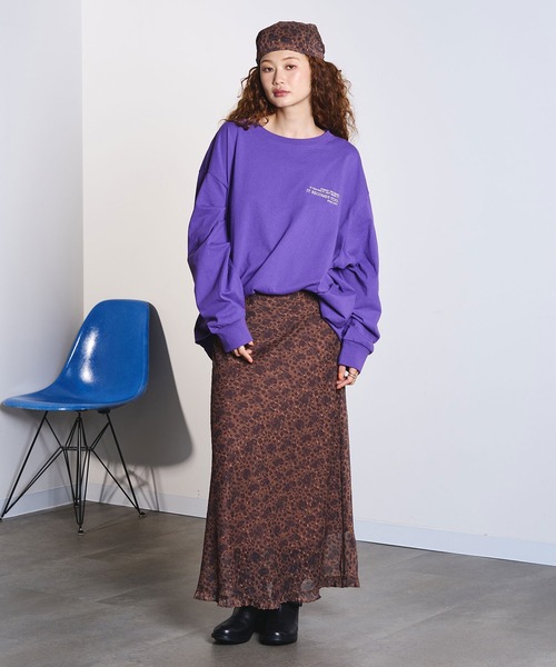 Champion(チャンピオン)の「【Champion別注】SUPER BIG L/S TEE(Tシャツ/カットソー・レディース・チャコール/ホワイト/パープル/ライトグレー・ONE SIZE)」の16枚目の写真