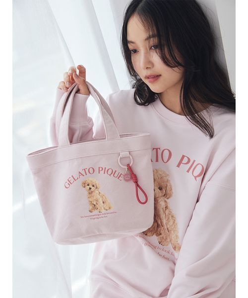 【新品】gelato pique（ジェラート ピケ） お散歩バッグ Ｍ　ピンク お散歩ドッグミニバッグ（トートバッグ）｜gelato pique（ジェラート
