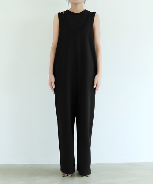 STYLE DELI（スタイルデリ）の「【selection】セパレート可能／レイヤードサロペット（サロペット/オーバーオール・レディース・ブラック/ライトグレー・FREE）」の15枚目の写真