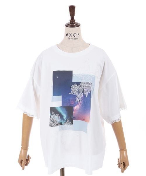 axes femme(アクシーズファム)の「接触冷感プリント×レースT(Tシャツ/カットソー・レディース・ミント/レッド/ホワイト・FREE)」の21枚目の写真