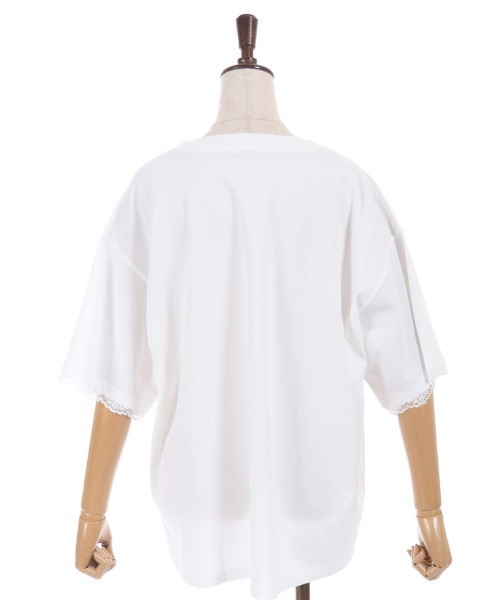 axes femme(アクシーズファム)の「接触冷感プリント×レースT(Tシャツ/カットソー・レディース・ミント/レッド/ホワイト・FREE)」の14枚目の写真