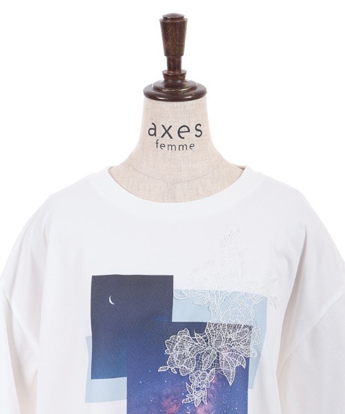 axes femme(アクシーズファム)の「接触冷感プリント×レースT(Tシャツ/カットソー・レディース・ミント/レッド/ホワイト・FREE)」の15枚目の写真