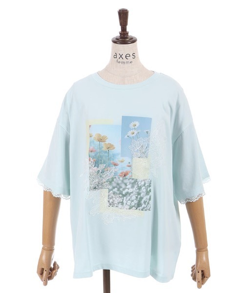 axes femme(アクシーズファム)の「接触冷感プリント×レースT(Tシャツ/カットソー・レディース・ミント/レッド/ホワイト・FREE)」の18枚目の写真