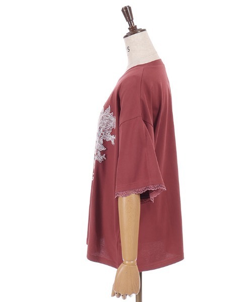 axes femme(アクシーズファム)の「接触冷感プリント×レースT(Tシャツ/カットソー・レディース・ミント/レッド/ホワイト・FREE)」の8枚目の写真
