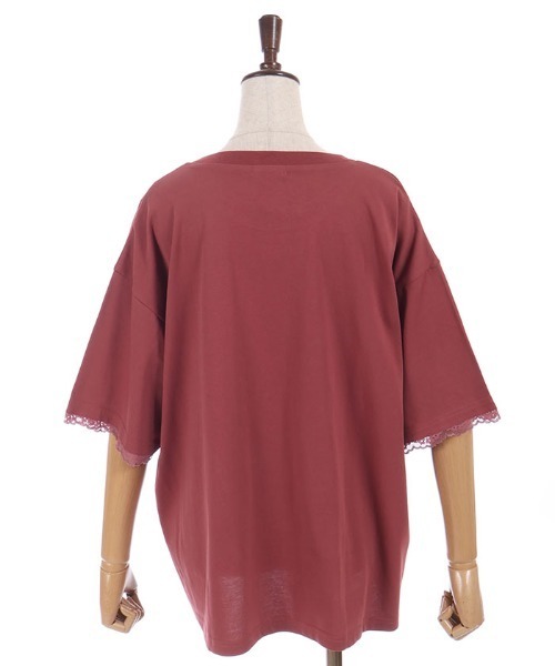axes femme(アクシーズファム)の「接触冷感プリント×レースT(Tシャツ/カットソー・レディース・ミント/レッド/ホワイト・FREE)」の9枚目の写真