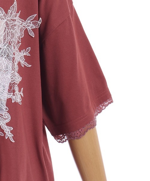 axes femme(アクシーズファム)の「接触冷感プリント×レースT(Tシャツ/カットソー・レディース・ミント/レッド/ホワイト・FREE)」の13枚目の写真