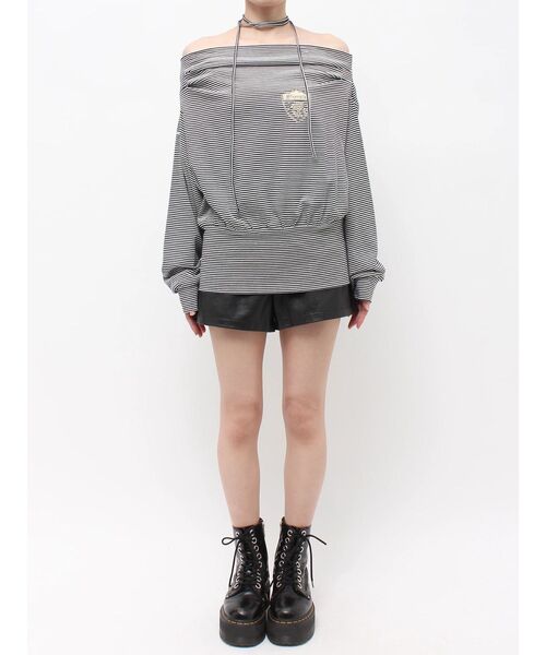 jouetie(ジュエティ)の「ワンショルリボントップス(Tシャツ/カットソー・レディース・ネイビー/ブラック/レッド・FREE)」の10枚目の写真