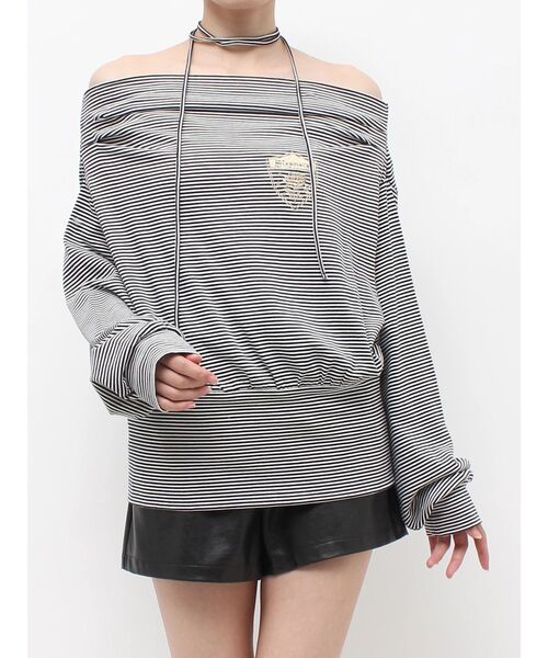 jouetie(ジュエティ)の「ワンショルリボントップス(Tシャツ/カットソー・レディース・ネイビー/ブラック/レッド・FREE)」の16枚目の写真