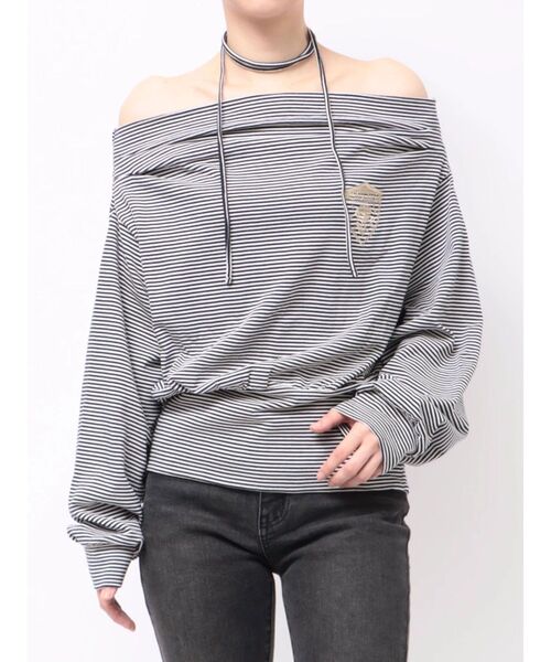 jouetie（ジュエティ）の「ワンショルリボントップス（Tシャツ/カットソー・レディース・ネイビー/ブラック/レッド・FREE）」の21枚目の写真