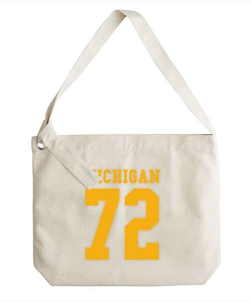 Ol' Basics(オールベーシックス)の「Ol' Basics(オール・ベーシックス) ショルダーバッグ キャンバス ロゴ ナンバリング プリント 鞄 BAG アメカジ メンズ レディース ユニセックス(ショルダーバッグ・レディース・ベージュ系1/ベージュ系2・FREE)」の2枚目の写真
