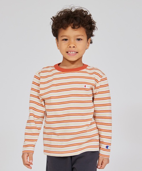 Champion(チャンピオン)の「【Champion/チャンピオン】キッズ ベーシック ロングスリーブTシャツ(ワンピース・キッズ・ライトブラウン/アイボリー/パープル系その他3・120/110/100/150/140/160/130)」の1枚目の写真