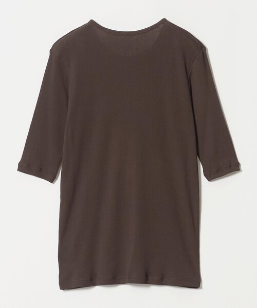 UNITED ARROWS（ユナイテッドアローズ）の「コットン テレコ 5分袖 カットソー（Tシャツ/カットソー・レディース・ダークブラウン/ホワイト/ピンク/ブラック・FREE）」の7枚目の写真