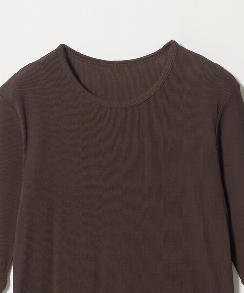 UNITED ARROWS（ユナイテッドアローズ）の「コットン テレコ 5分袖 カットソー（Tシャツ/カットソー・レディース・ダークブラウン/ホワイト/ピンク/ブラック・FREE）」の8枚目の写真