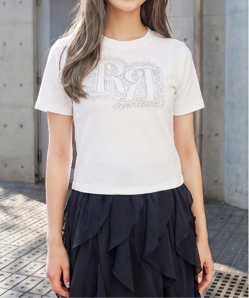 FUN(ファン)の「キラキラロゴT(Tシャツ/カットソー・レディース・ブラック/ピンク/オフホワイト・FREE)」の2枚目の写真