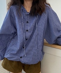 SHEPP（シープ）の「オーバーサイズ フード付き チェックシャツ（シャツ/ブラウス）」