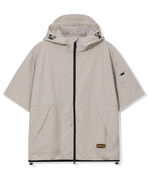BEENTRILL（ビントリル）の「タクティカルパフォーマンスフードパーカー半袖ジップアップ（ライトベージュ）（ジャージ・レディース・その他・SMALL/MEDIUM/LARGE/X-LARGE）」の2枚目の写真