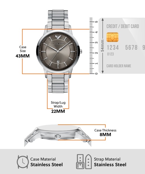 EMPORIO ARMANI(エンポリオアルマーニ)の「エンポリオ・アルマーニ 腕時計 メンズ アナログ ステンレス AR11825(アナログ腕時計・メンズ・シルバー・FREE)」の5枚目の写真